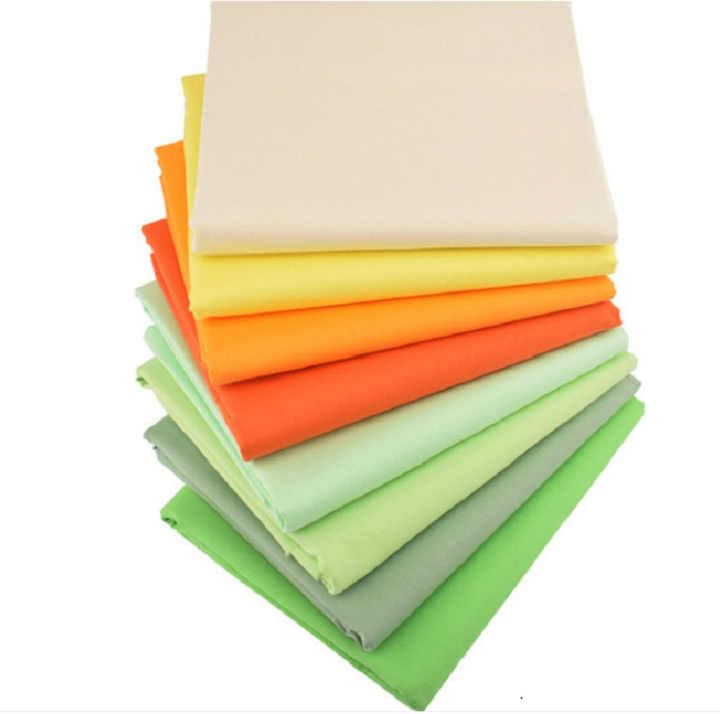 CraftsFabrics Pre-Cut Cotton Fabric 8pcs/lot Fat Quarter Bundles for Twill Patchwork Cloths Quilting Sewing DIY Decoration Art Handwork - 40cm x 50cm Solid Color