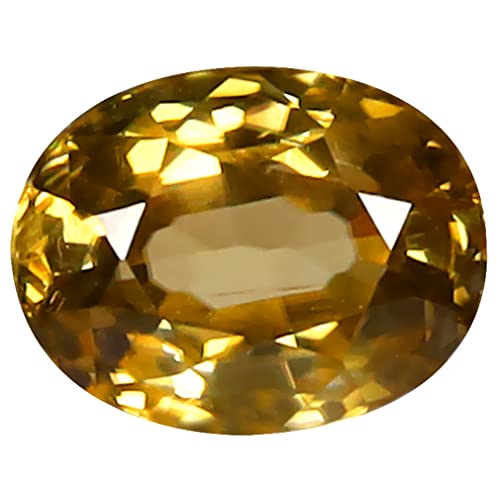 Zircon jaune naturel 1,64 ct coupe ovale, pierre précieuse en vrac 8 x 6 mm