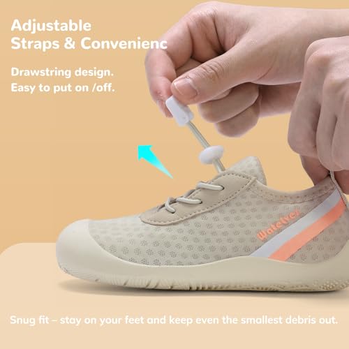 Image of WateLves Wide Toddler Water Shoes Kids Barefoot Athletic Sneakers Girls Boys Quick Dry Aqua Socks for Beach Hiking Swim Kayak Sport Accessories, Camping Essentials