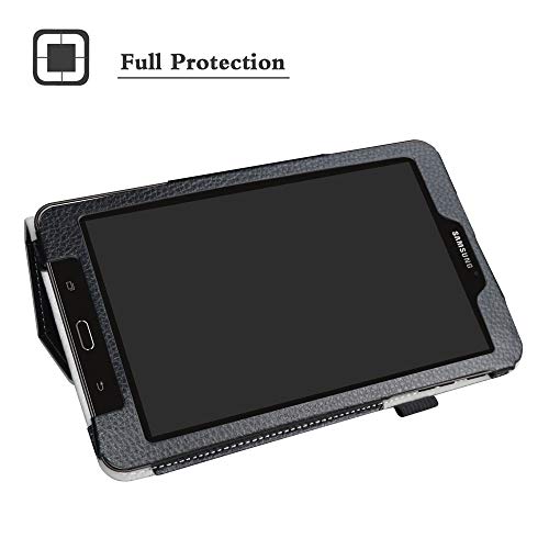 Galaxy Tab E 8.0 Case,Mama Mouth Pu Leather Folio 2-Folding Stand Cover With Stylus Holder For 8.0" Samsung Galaxy Tab E 8 T377 Sprint 4G Lte Android Tablet,Black #TOP2
