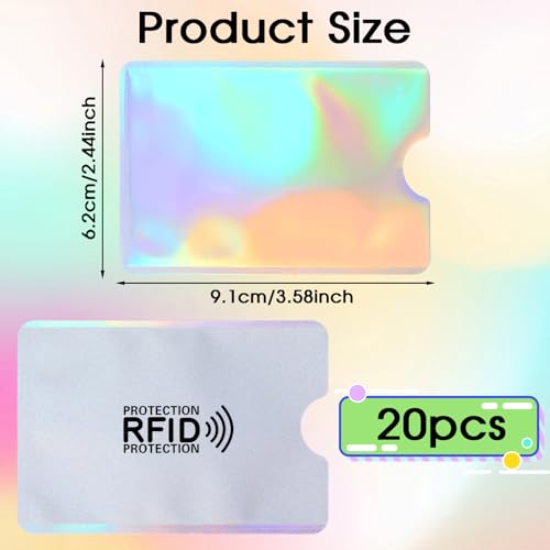20 Pack RFID Blocking Sleeves, Laser Credit Card Protectors Gray Identity Protector Waterproof Card Holder for Wallet or Purse for Wome Men2