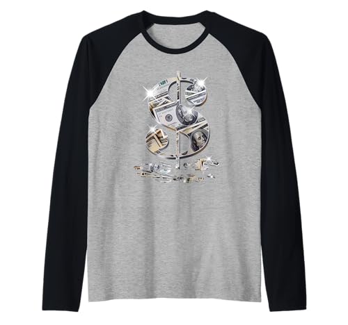 Cool As Dollar Bill Dollar Sign $$ Idea regalo di design Maglia con Maniche Raglan