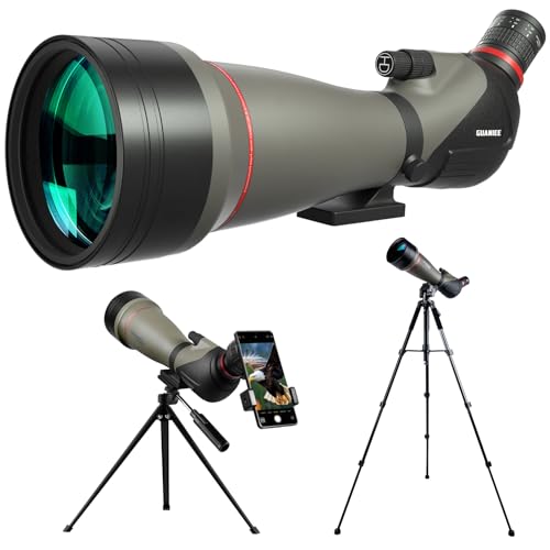 GUANIEE 25-75x100 Spotting Scope with Two Tripods 9 Inches &