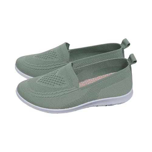 HOOUDO Zapatillas De Esparto Mujer,Zapatos Mujer Ancho Especial,Zapatillas Blancas,Zapatos Comodos Vestir,Fascitis Plantar con Malla Cordones Antideslizantes Caminar Sandalias Deportivas