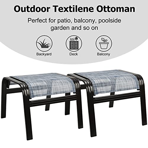 image for Deguifei Outdoor Foot Stools Gift for Patio Ottoman Footrest Aluminum 