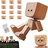Schüttelmann Wackelfigu Holz Auto, Wackelnder Holzmann SchüTtelmann Aus Auto Holz Charmante Kleine Holzfigur Die Mit 12 Magnetischen Ausdrücken Schwankt (Type A, Without Aromatherapy)