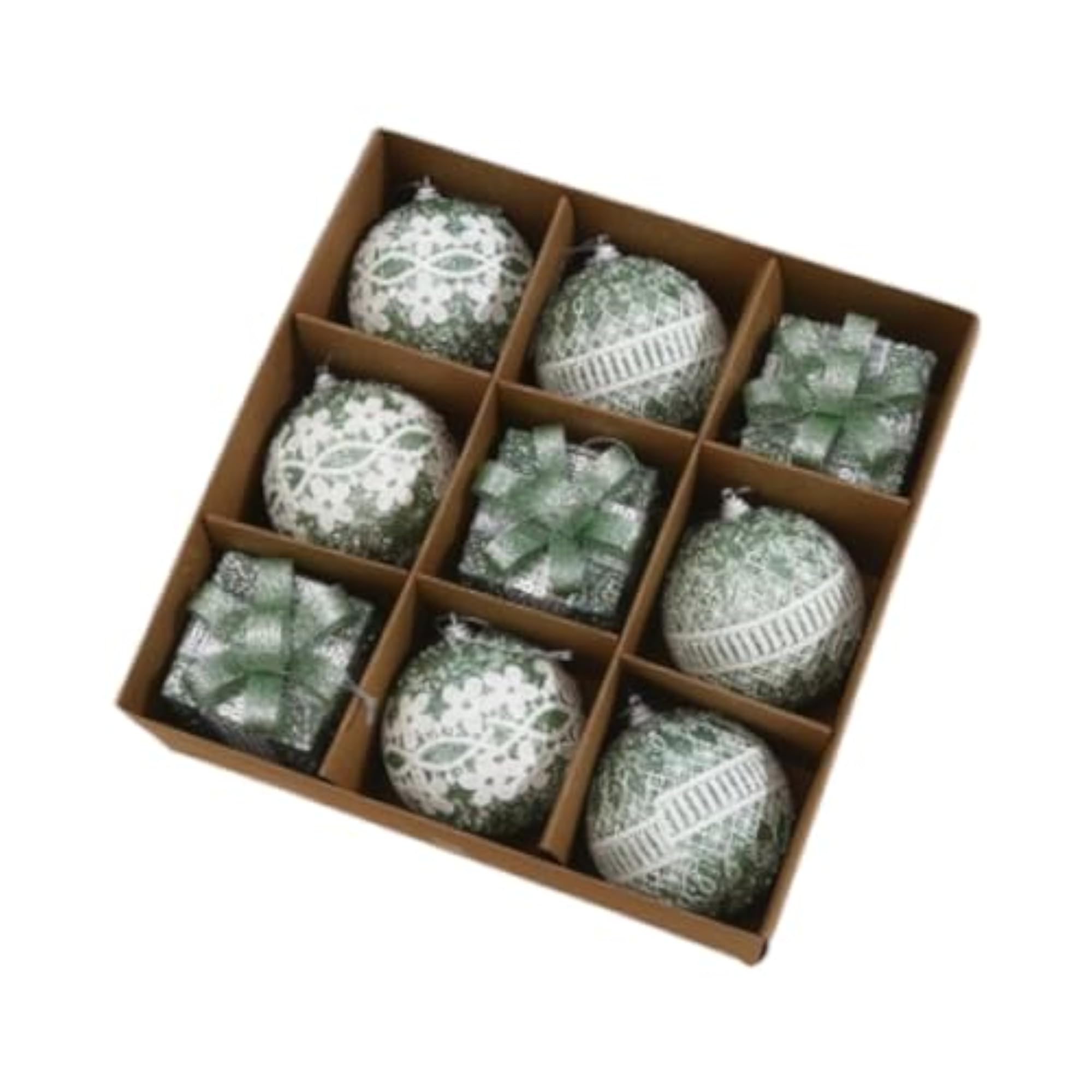 9 Pieces Christmas Ball Baubles Hanging Pendants