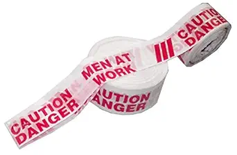 Hawk Eye Caution, Barricading, Construction Tape, Warning Tape Roll Red and White Non-Adhesive Barricade Warning Tape Waterproof Polyethylene Material 250 Meter Roll