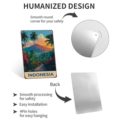 XIAJVS Bali: Tropical Island, Boho Metal Aluminum Signs Retro Wall Decor 8X12 Inch for Living Room Kitchen Farm Bedroom Bathroom Decoration Posters - Image 4