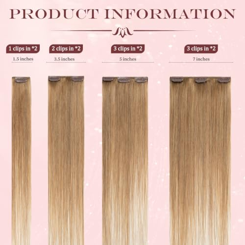 UK-Fashion-Shop Human Hair Extensions Clips in Real Hair Extension 8pcs 18 clips Long Straight Natural 18inch(70g)#27 Dark Blonde - Image 3