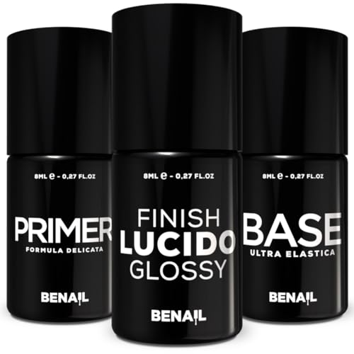 Benail | Gel Unghie Ricostruzione, TPO Free, Kit preparatori e sigillante Primer unghie gel, Base Semipermanente, Top Coat Semipermanente per Smalto Semipermanente, Gel Ricostruzione Unghie