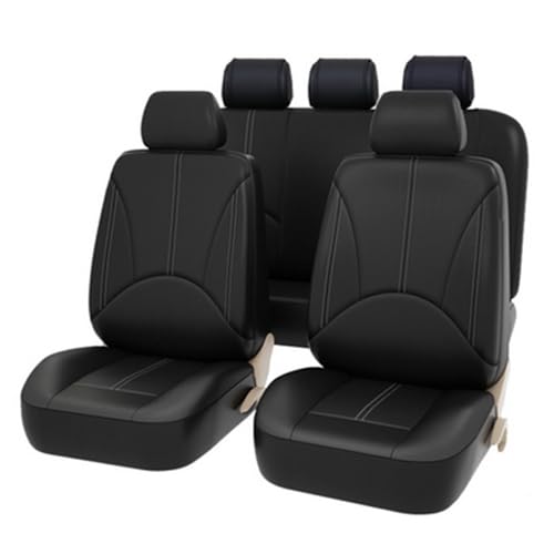 Leather Car Seat Covers for Hyundai i10/Grand i10 LA BA PA/i30 Fastback PD/i40 Sedan 5-Seats Universal Non-Slip Wear-Resistant Vehicle Cushion Covers Front and Rear Seat Cover Interior Accessories