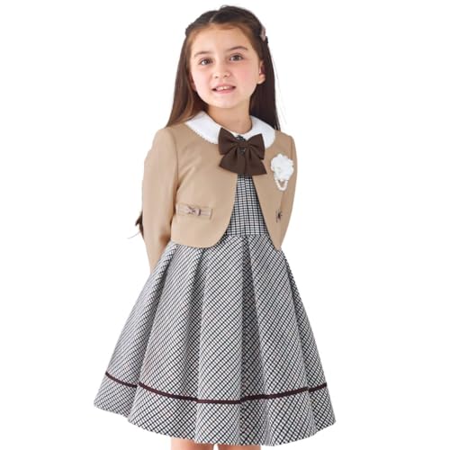 [ショパン] 格子柄アンサンブル/ベージュ 120cm (7101-9301) 入学式 卒園式 女の子 スーツ 発表会 結婚式 フォーマル キッズ 子供服