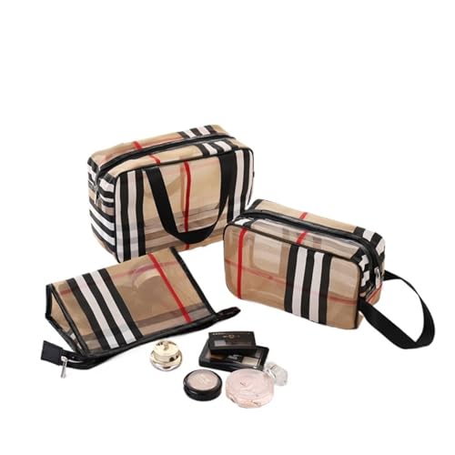 Mesh pvc portable cosmetic bag, double-layer mesh portable toiletry bag, multi-purpose(Medium)2