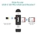 Vanja SD Card Reader USB C, Type C to Micro SD Adapter Micro USB Dual Slots, Memory Card Reader for SDHC SDXC UHS-I, Compatible with MacBook Pro/Air, iPhone 16 15 Pro Max, Android Galaxy Plug & Play