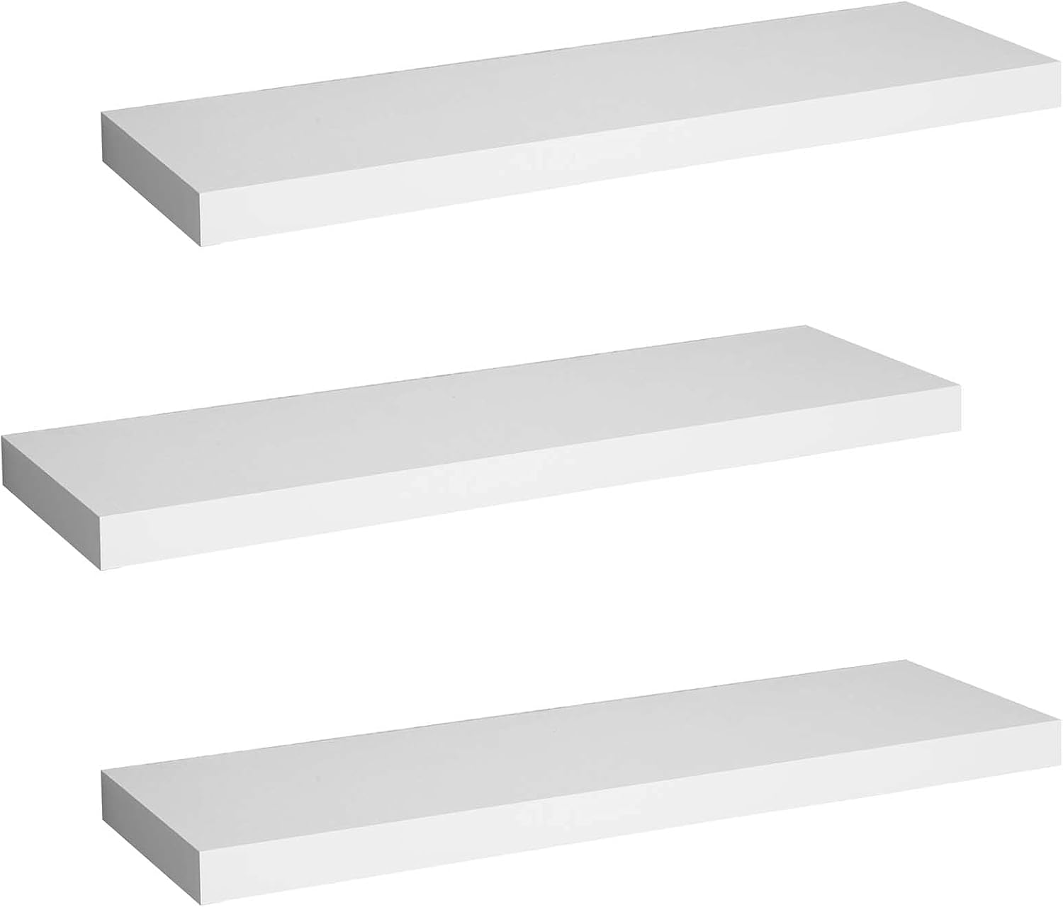 WOLTU 3 Pcs Floating Shelf White Wooden Wall Storage Display Shelf 30cm