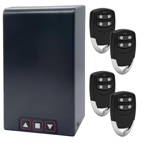 Kit Centralita Universal Koomando TM5886 para Motores de Persianas Enrollables hasta 1HP - 750W Seguridad Certificada CE/RoHS, 4 Mandos de Código Rodante, Panel IP55 Incluido, Instalación Sencilla