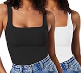 MISSJOY Women Tummy Control Seamless Basic Going Out Sleeveless Tank Tops Bodysuit S