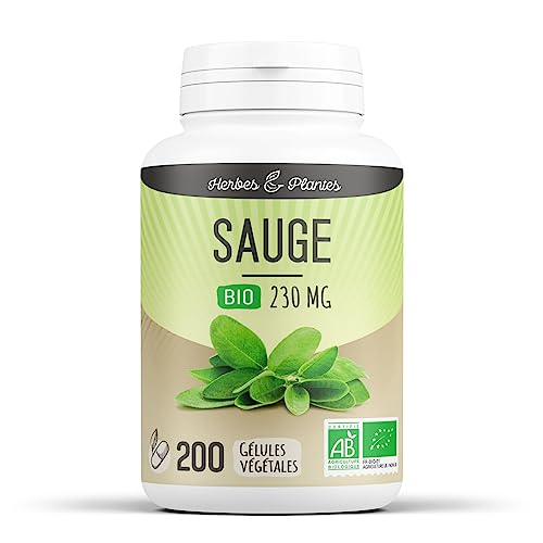 Herbes Et Plantes Sauge Bio 200 Gélules Végétales 230 mg