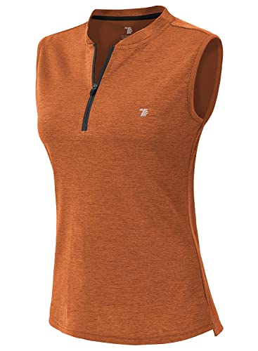 Polo de golf pour femme sans manches orange XXL YSENTO