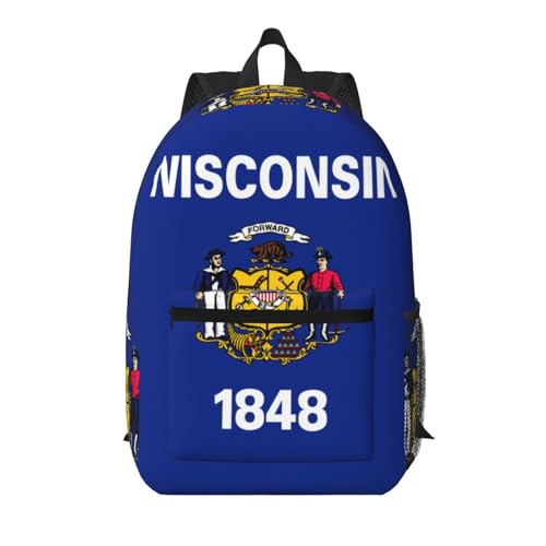 Sac à dos Wisconsin pour ordinateur 17 pouces noir taille unique avec poche de voyage pratique