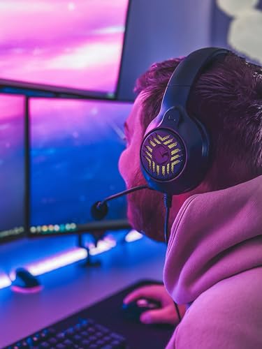 Speedlink Tyron - RGB Gaming Headset mit Mikrofon für PC PS4/PS5/ Xbox Series X/S/Switch, RGB Beleuchtung, mit Kabel 3,5mm Klinke, Y-Adapter, schwarz 5