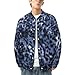 Leopard Blue Print Jackets Mens Baseball Jacket Loose Outerwear Work Office Top Fashion Heavyweight Coats Working Outwear 5XL