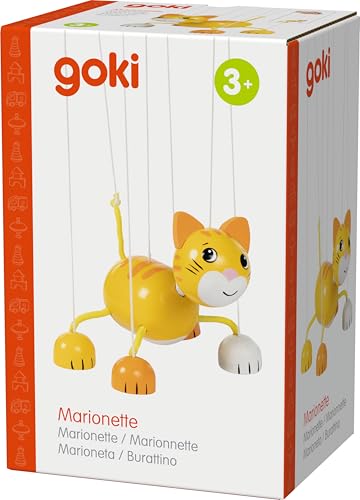 goki 51478 - Marionette Katze - vollbewegliche Marionette- Fördert Feinmotorik und Konzentration