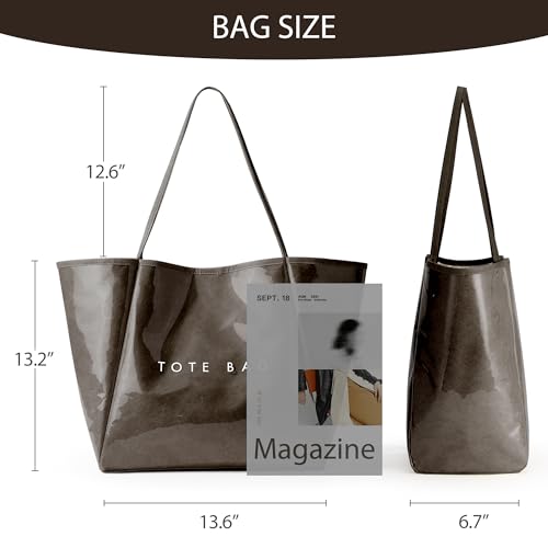 Image of KALIDI PVC Tote Women Weekender Bag Large Shopper Handbag Oversize Shoulder Travel Purse
