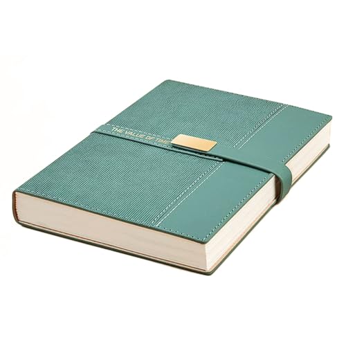 LIEWEI Boutique Shop UK Business Minimalist Notebook, Gold Foil Striped Design, 224 Pages 100g Beige Paper, Metal Buckle and Large Pocket(Groen)