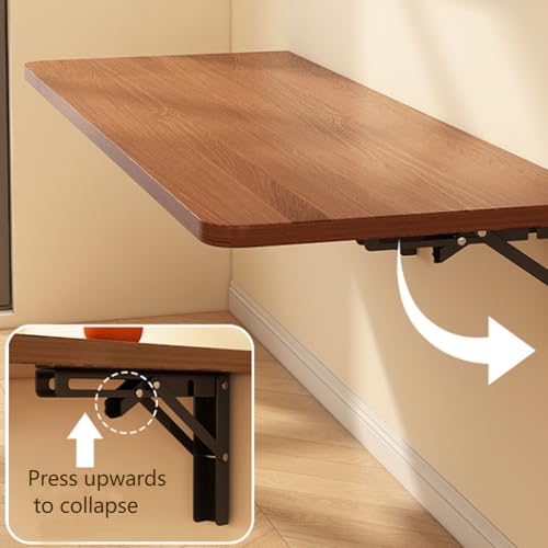 Table pliante murale gain de place : bureau flottant bois pour ordinateur portable - 8