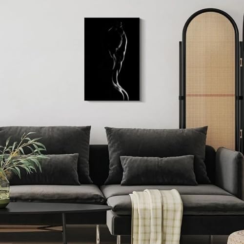 Art noir et blanc pour salon moderne : fixations simples incluses - 4