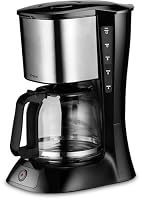 Trisa Perfect Coffee 12 Filterkaffeemaschine Groß (1,5L / 12 Tassen), Kaffeemaschine mit Edelstahl-Front & Dauerfilter, 900W Kaffeeautomat inkl. Glaskanne, Tropfstopp & Warmhaltefunktion, Schwarz – Ansicht 3