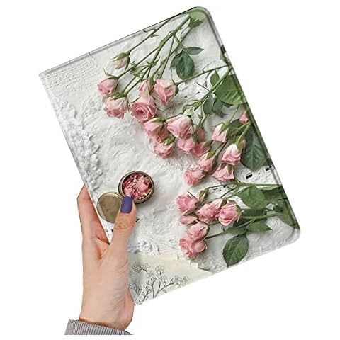 kaitesi Floral Case Compatible with 2022 iPad 10th Generation 10.9 inch Case Flower Pattern Cute Slim Leather Smart Cover with Pencil Holder,Color E Cover