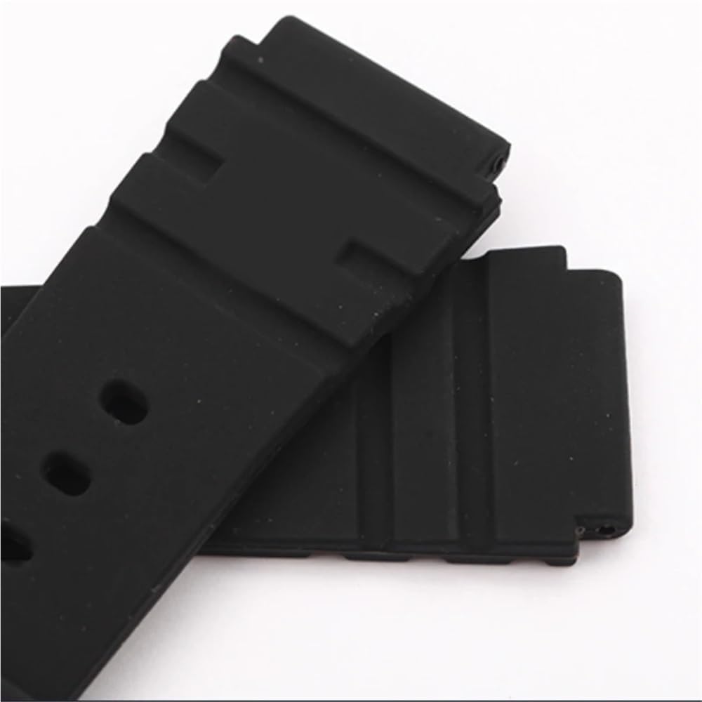 Silikon-Uhrenarmband, Silikon-Uhrenarmbänder, schwarz, wasserdicht, weiches Uhrenarmband, Silikon, Ersatz für den Außenbereich, antiallergisch, 21 mm Schnellverschluss-Ersatzarmband mit