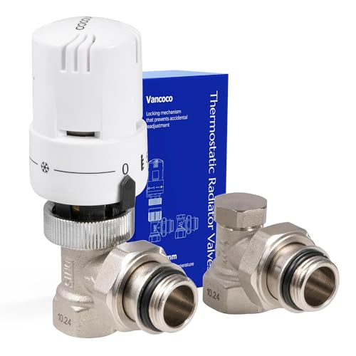 VANCOCO Robinet Thermostatique + Robinet de Retour Kit Complet 1/2 