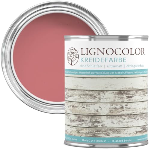 Lignocolor Kreidefarbe Shabby Chic Lack Vintage Look Chalky 1kg (Altrosa 602)