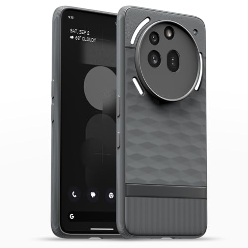 Image of Pikkme Back Cover for Nothing Phone 3a Pro 5G Soft Grip 3D Hexa Cube Texture Silicone Bumper Case (Grey)
