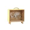 Houten Spaarpot, 1 Pc Spaarpotten Bureau Decoratie Opbergdoos Stijlvolle Kunst Glazen Spaarpot voor Munt (Geel)