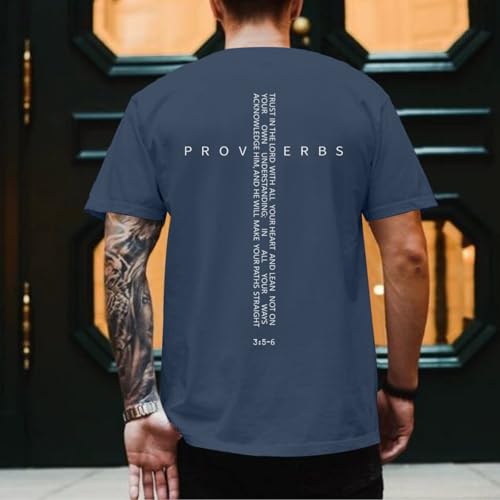 Image of Christian Shirts for Men Vintage Religious Cross Bible Verse T-Shirt Jesus Faith Tshirt Inspirational Graphic Tees