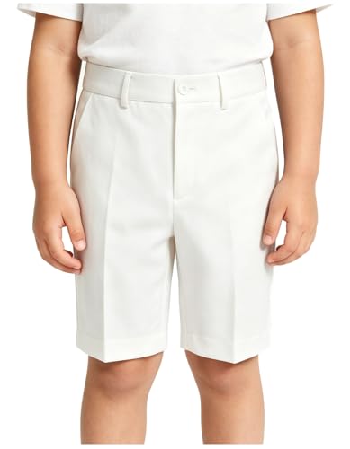 Image of Pink Shorts for Boys Flat Front Dress School Uniform Shorts Casual Travel Hiking Shorts Size 3T