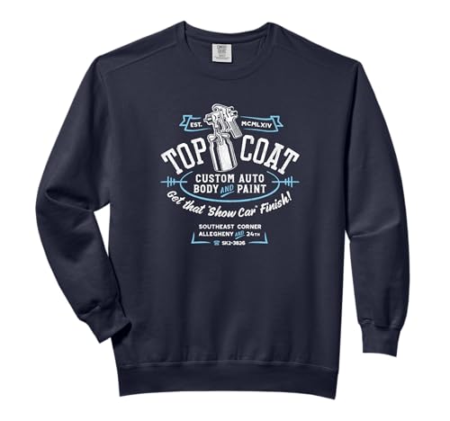 Retro Look Top Coat Custom Auto Body & Paint Shop Comfort Colors Adult Sweatshirt