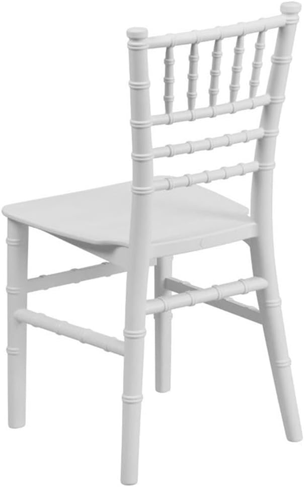BOWERY HILL 12.5" Resin Kids Chiavari Chair, White Finish, Lightweight Stackable Design, Durable Wobble-Free Frame, Child-Sized Event Seating for Weddings, Banquets, and Home Use