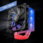 ID-COOLING SE-214-XT Black CPU Cooler All-Black Layout, 4 Direct-Contact Heat Pipes, 120mm PWM Fan, Noninterference with RAM, TDP 180W, Work with Intel LGA1700/1851/1200/115X and AMD AM5/AM4 Sockets - Image 4