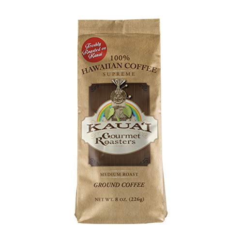 Kauai Gourmet Roasters Supreme Coffee - 100% Hawaiian Arabica, Medium Roast, Ground Coffee From Hawaii, Also Great For Espresso Machines, French Press, Or Cold Brew, 1 - 8 Ounce Bag #TOP15