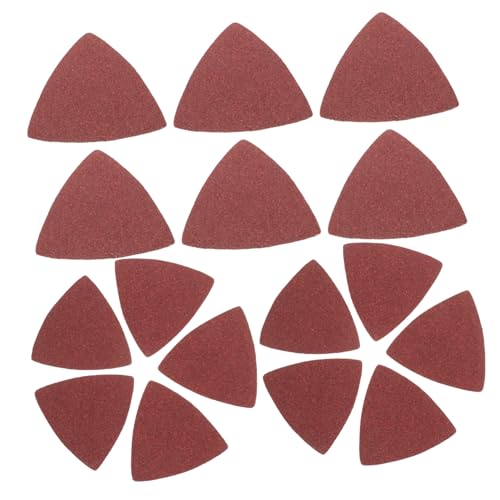 Alipis 20-Pack 80x80x80mm Triangle Sandpaper Sheets for Electric Sander Coarse Grit Flocking Material for Wood Metal Plastic Polishing