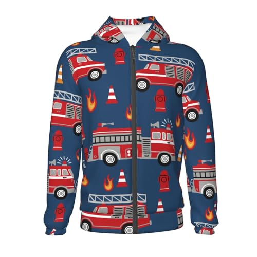 Fire Truck 1 Kid Hoodies Boys Zip Up Sweatshirts Girls Pullover with Pocket2