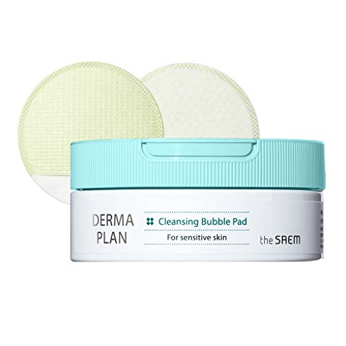 [the SAEM] Derma Plan Cleansing Bubble Pad 15pcs - One Step Gentle Makeup Cleansing Wipes Produce Fine & Dense Bubbles, Hypoallergenic Formula, Pore Clean, Mild Exfoliation