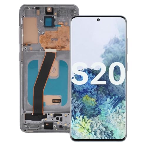 Organisk Skärmbyte för S20 4G, S20 4G 6,2 Tums Ram, Digitaliseringsenhet med Ramreparationsverktyg för S20 4G (GREY)
