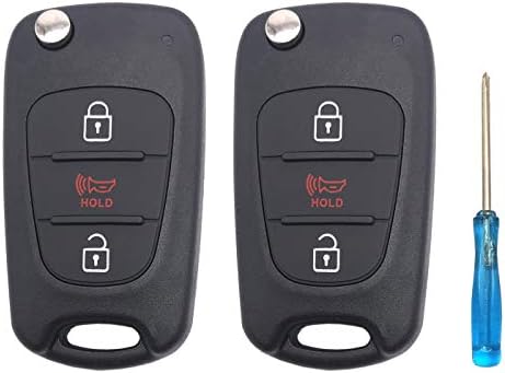2 PCS Flip Folding Keyless Entry Replacement Key Fob Cover fit for 2010-2013 Kia Soul 2012-2014 Kia Rio Sportage Key Fob Case Shell